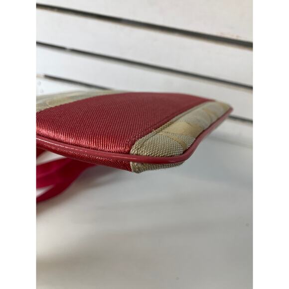 COACH SMALL TAN, PINK SIGNATURE CANVAS WOMENS CROSSBODY BAG - Picture 11 of 16